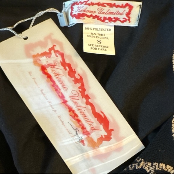 Kokomo Unlimited Black Gold Tunic Top Size Small Oversized Layered Kimono Style - Picture 8 of 8